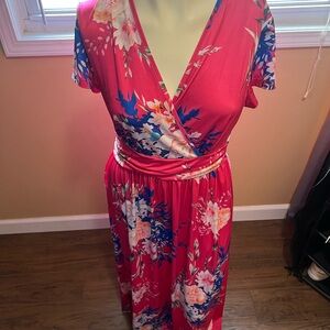 Pink Floral Maxi Dress